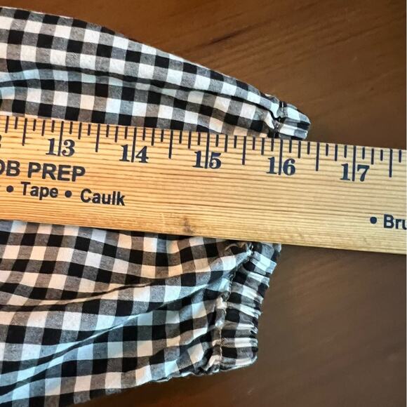 GAP Off-Shoulder Tunic Shirt in Poplin Black white Gingham Women’s size Small - Picture 6 of 9